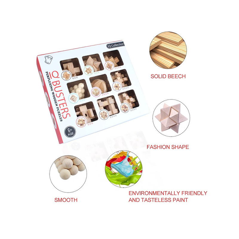 12-teiliges Kongming-Schloss aus Holz