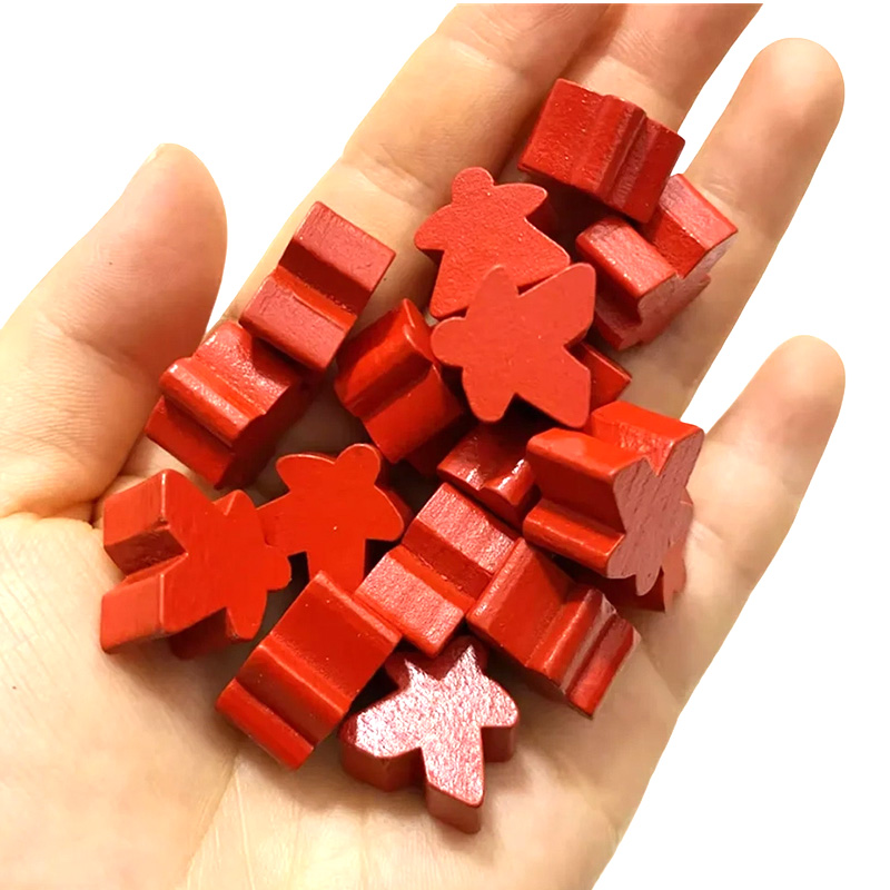 Mehrfarbiges Meeple-Bauernspielzubehör aus Holz