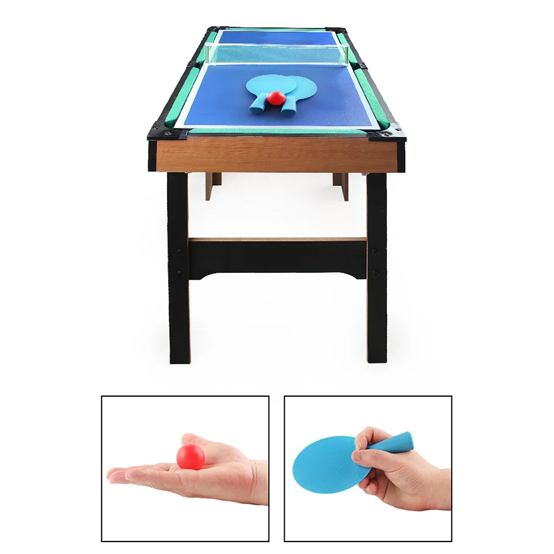 4-in-1-Multispieltisch mit Tischfußball, Airhockey, Tischtennis und Billard