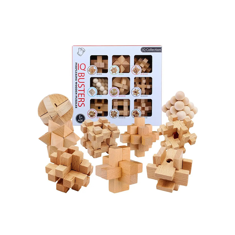 12-teiliges Kongming-Schloss aus Holz