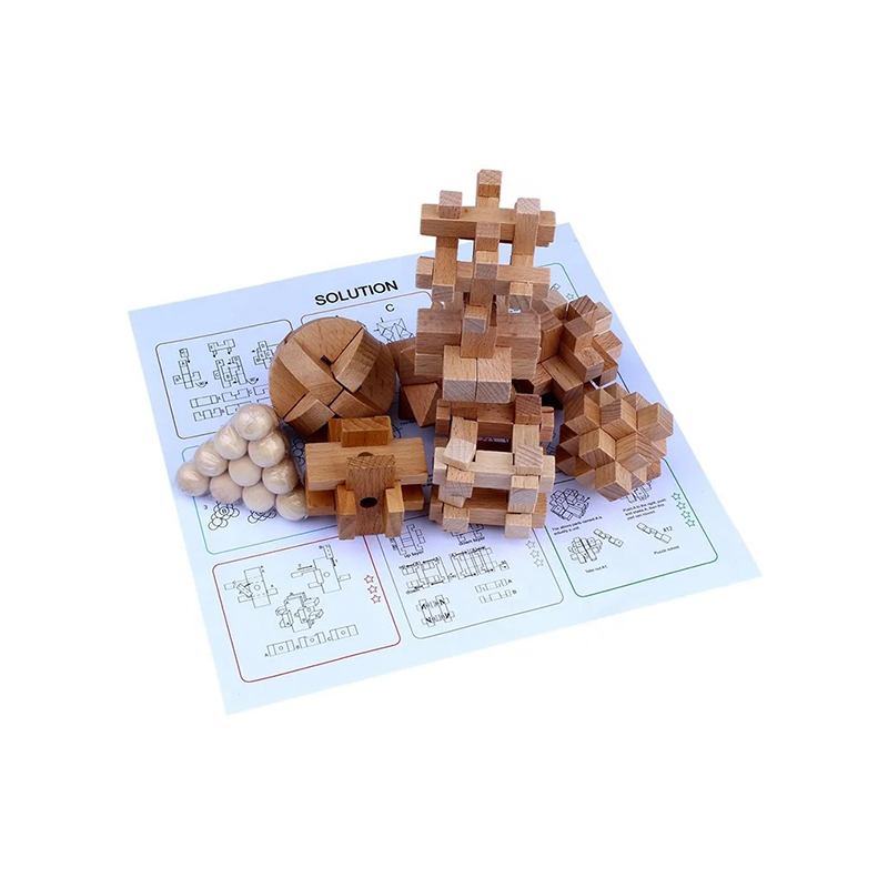 12-teiliges Kongming-Schloss aus Holz