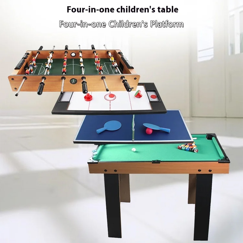 4-in-1-Multispieltisch mit Tischfußball, Airhockey, Tischtennis und Billard