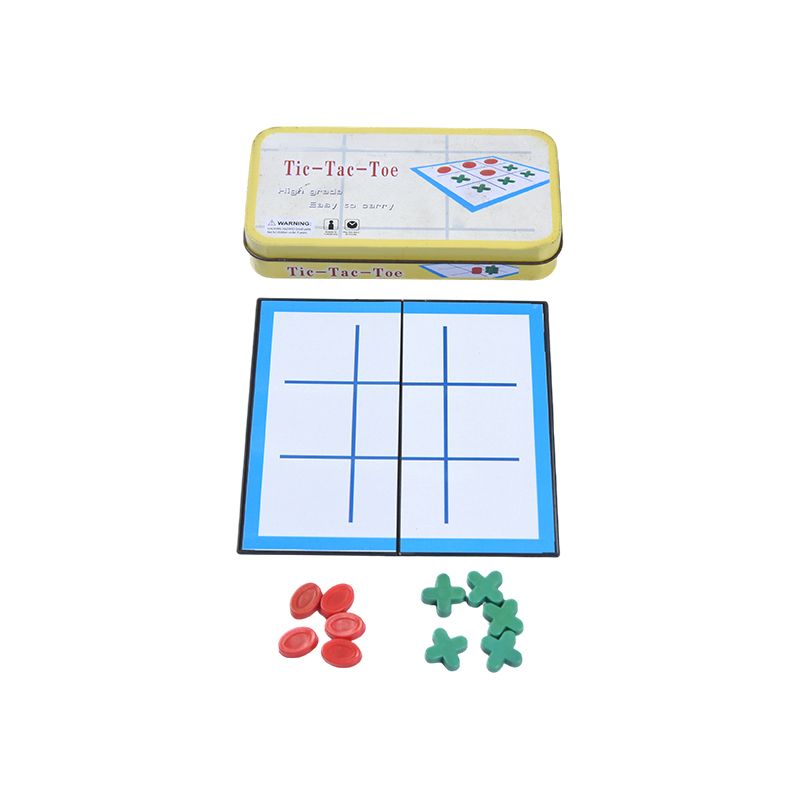 Tragbares klassisches Tic-Tac-Toe-Set mit Aufbewahrungskoffer aus Metall