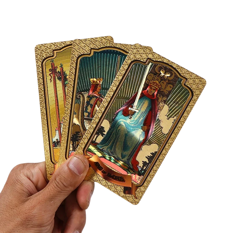 Premium-Tarotkartenset aus Goldfolie
