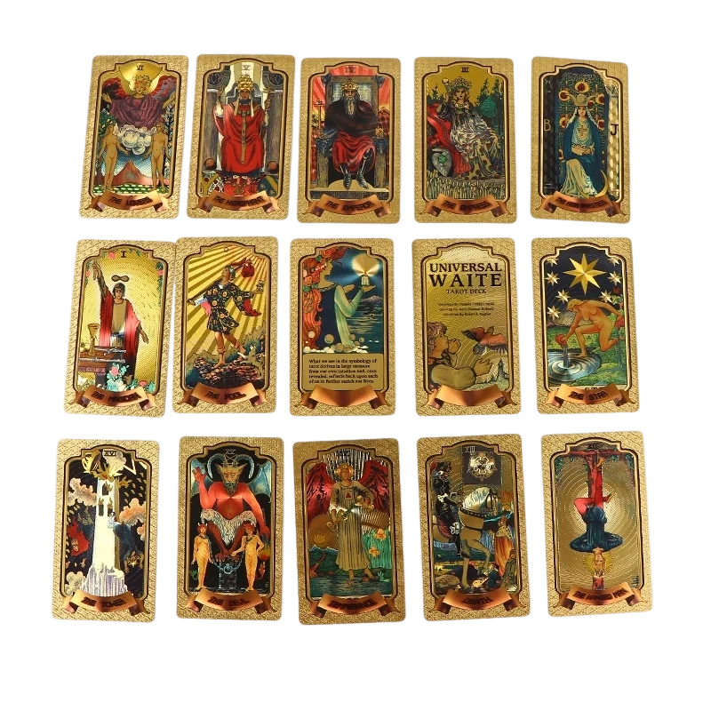 Premium-Tarotkartenset aus Goldfolie