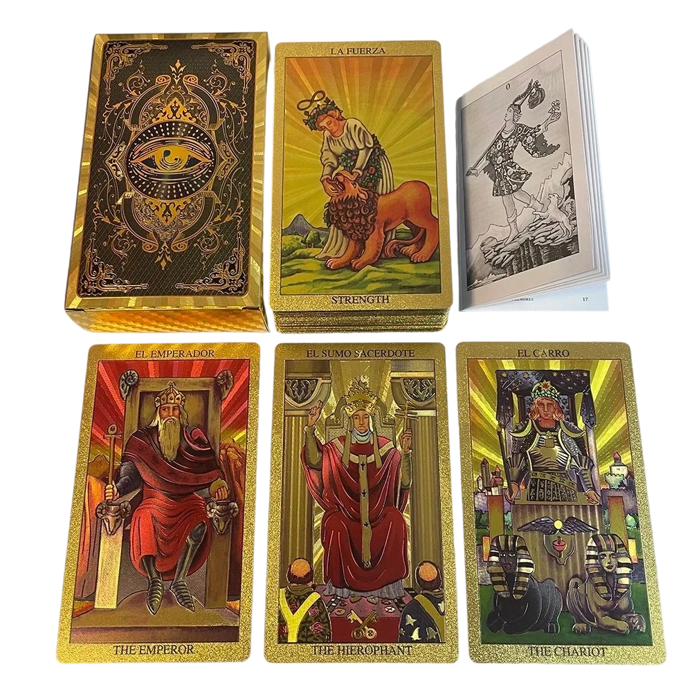 Premium-Tarotkartenset aus Goldfolie