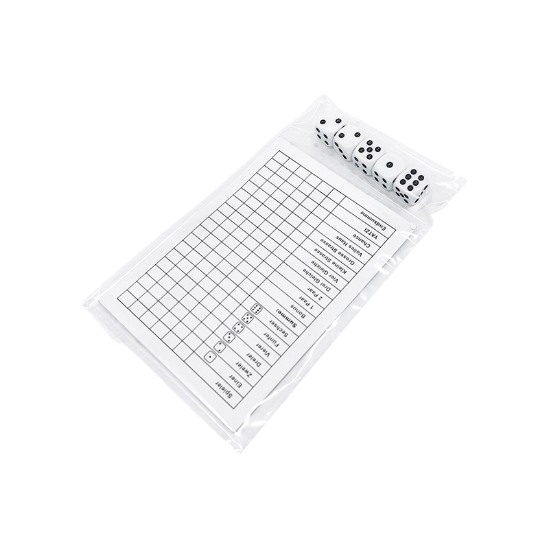 Klassische Würfelspiel-Essentials YATZY Anzeigetafel-Set