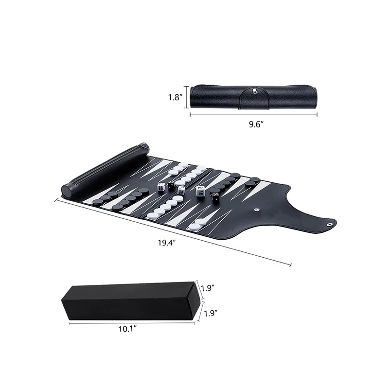 Faltbares Backgammon-Set aus Leder – tragbare Eleganz für das Spielen unterwegs