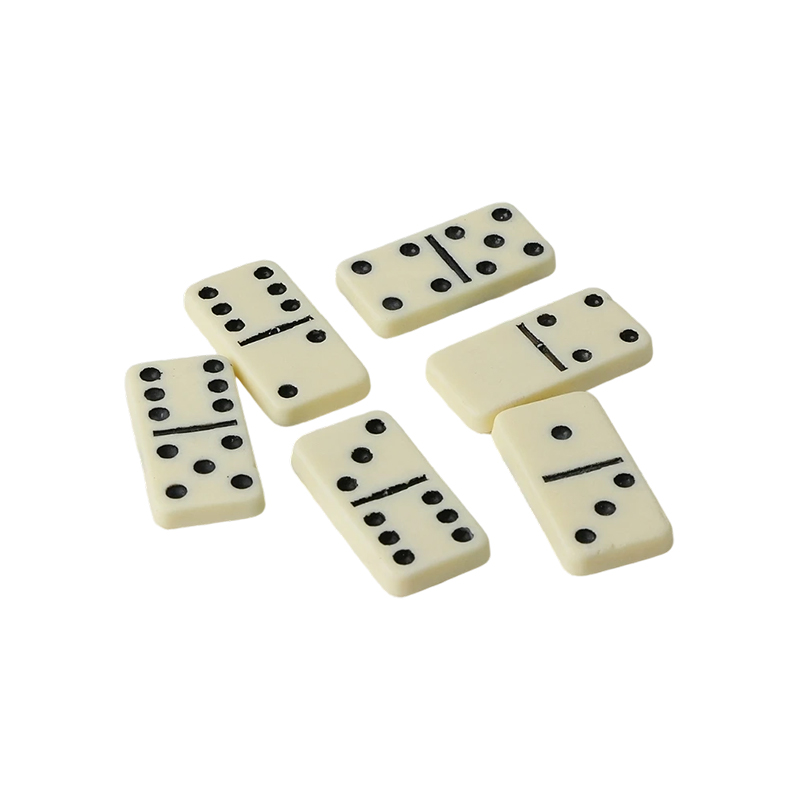 Traditionelles Double-Six-Domino-Set in Elfenbein-Finish