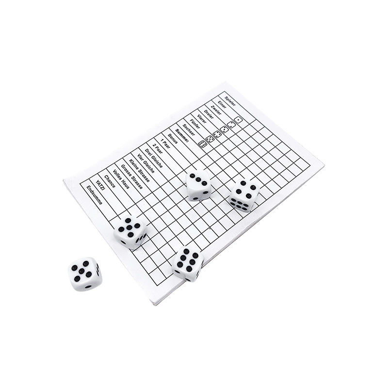 Klassische Würfelspiel-Essentials YATZY Anzeigetafel-Set