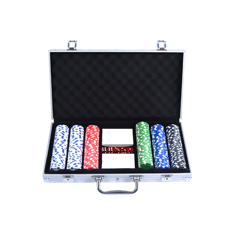 Aluminiumgehäuse komplett mit Würfel und Händlerknopf Premium Poker Chip Set