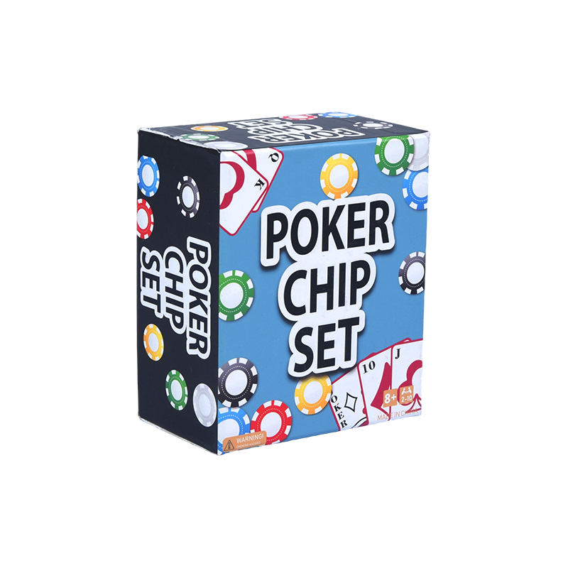 Komplett mit farbigen Chips, Spielkarten und Würfel-Poker-Chip-Set