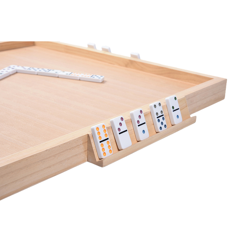Spielzubehörbrett aus Holz, Domino-spezifisches Layout mit tragbaren Tabletts