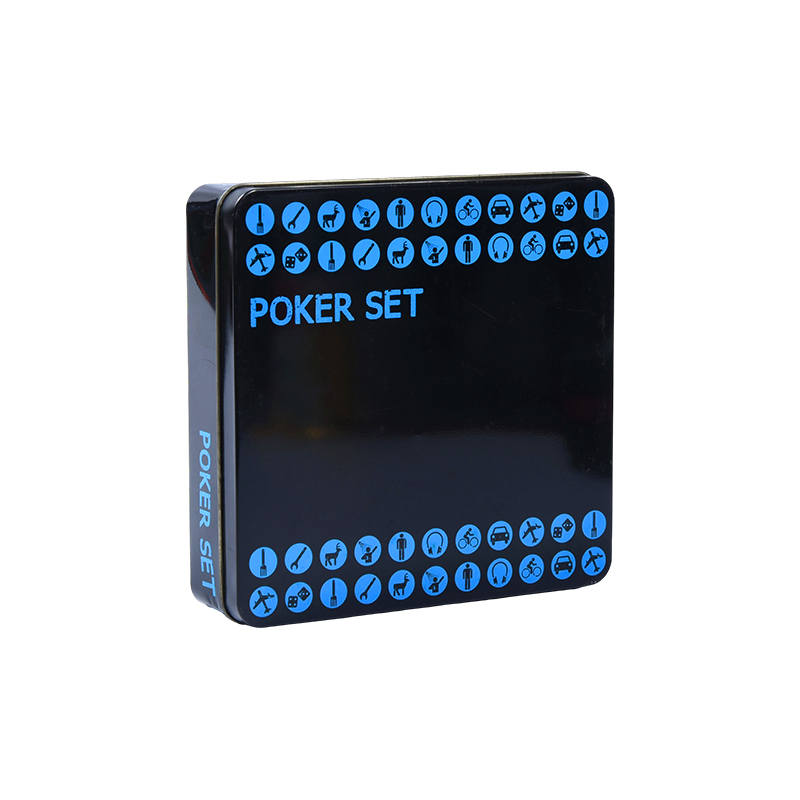 Schwarzes Poker-Set in Metalldose – Komplett mit Chips, Karten und Zubehör