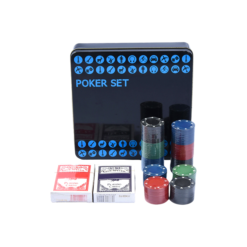 Schwarzes Poker-Set in Metalldose – Komplett mit Chips, Karten und Zubehör