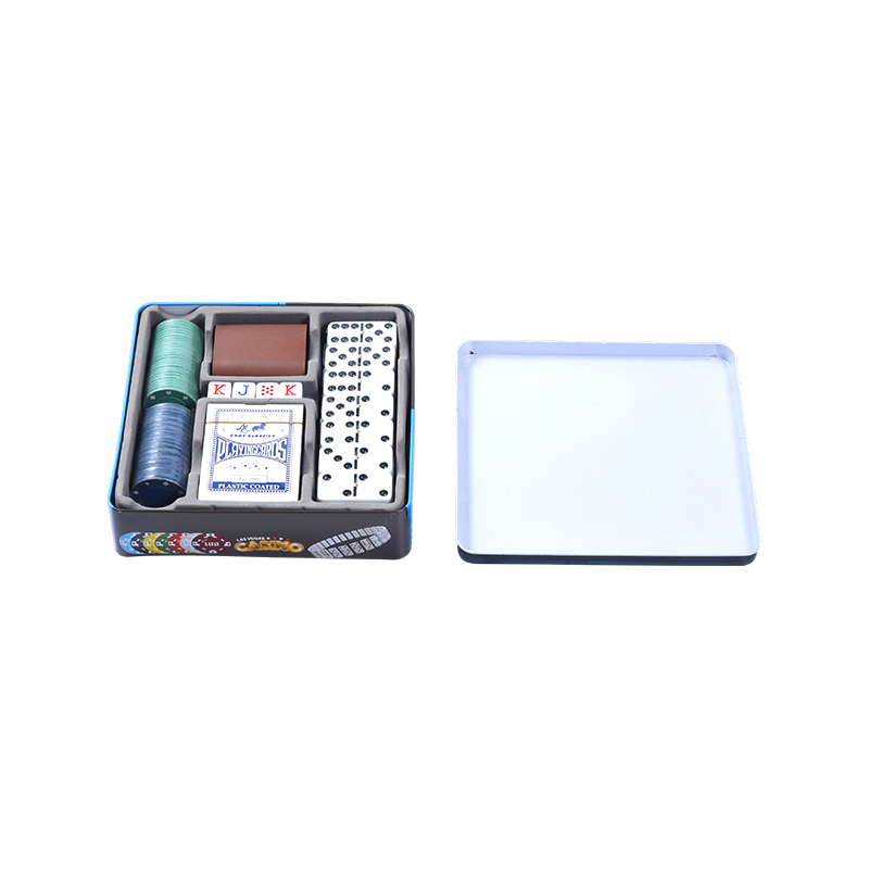 5-in-1-Casino-Spielset aus Metalldose