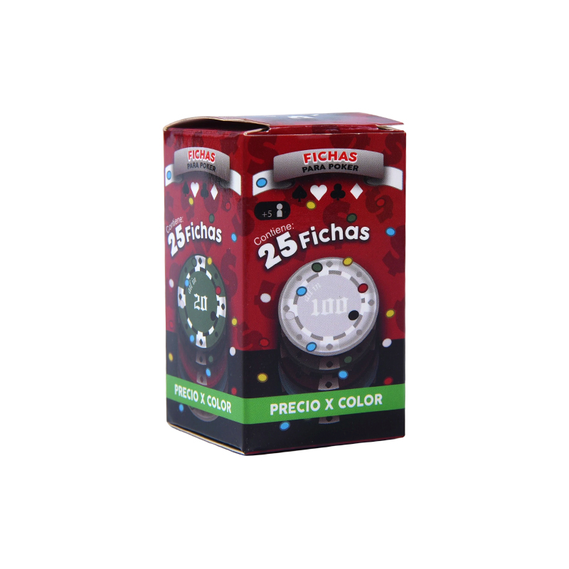 Farbiges Pokerchips-Set – 25-teilige verschiedene Farbchips in einer Verpackungsbox