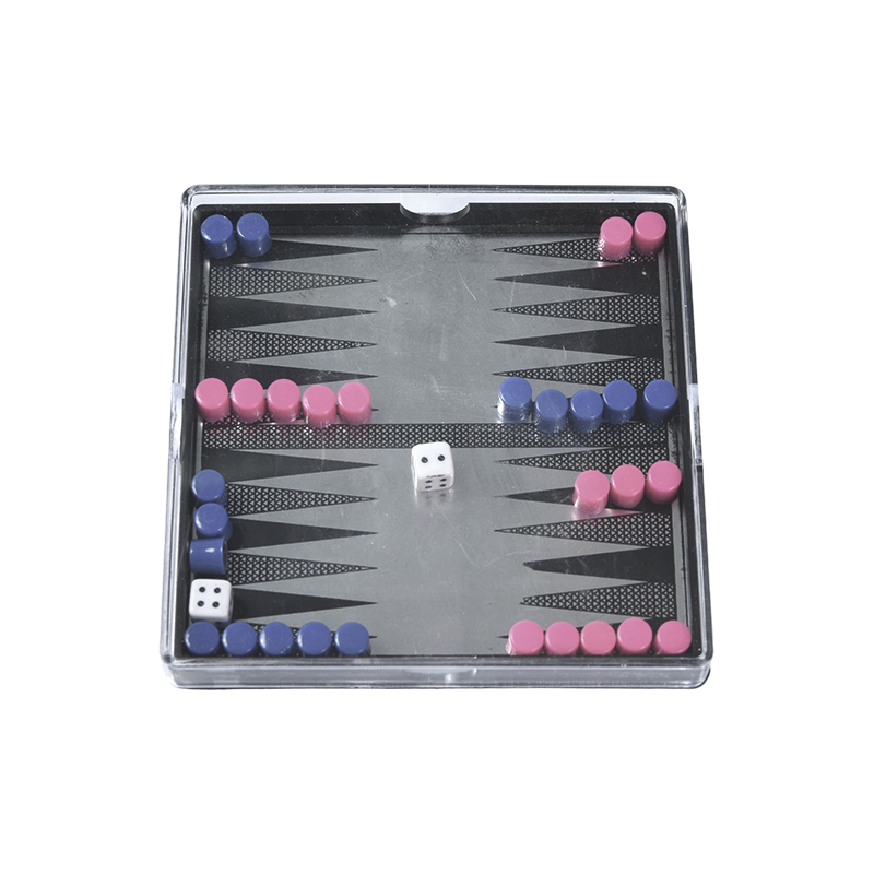 Kompaktes magnetisches Backgammon-Set mit Acrylgehäuse