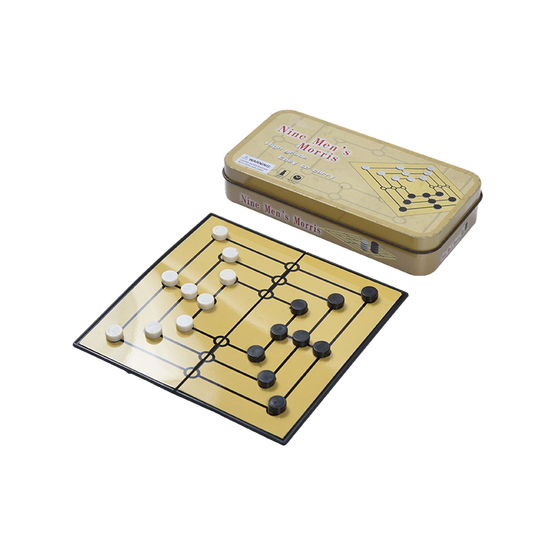 Metallblechgehäuse Tragbares Morris-Spiel für neun Männer