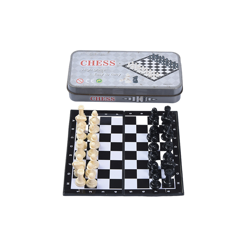 Tragbares magnetisches Schach-Set aus Metallblech
