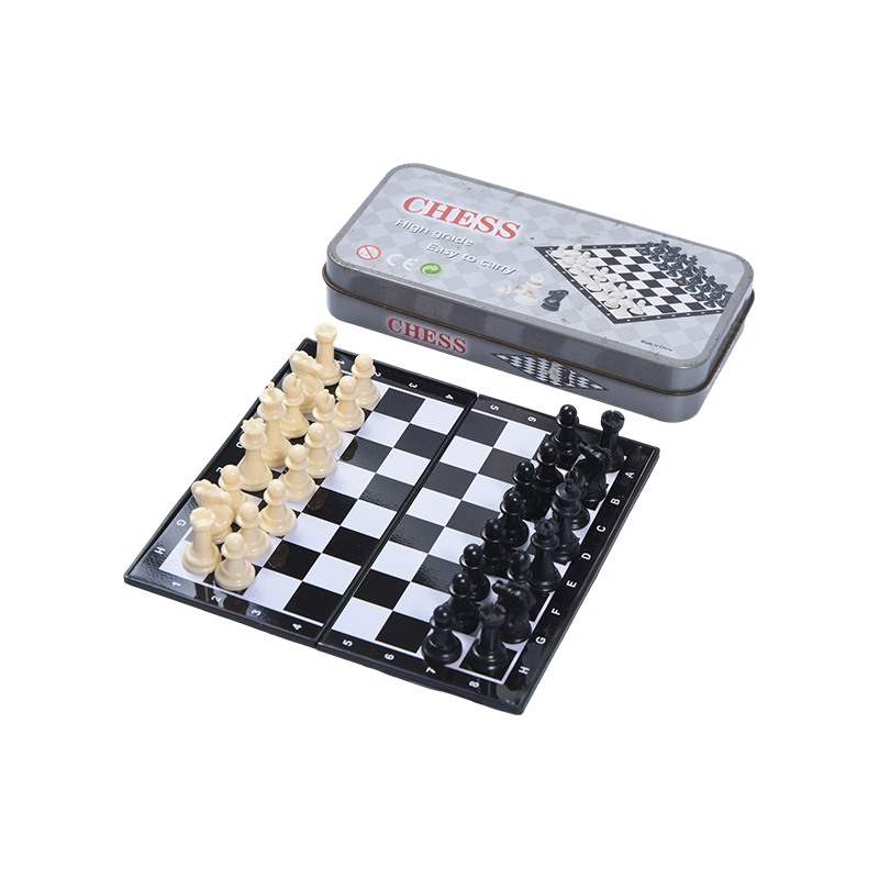 Tragbares magnetisches Schach-Set aus Metallblech
