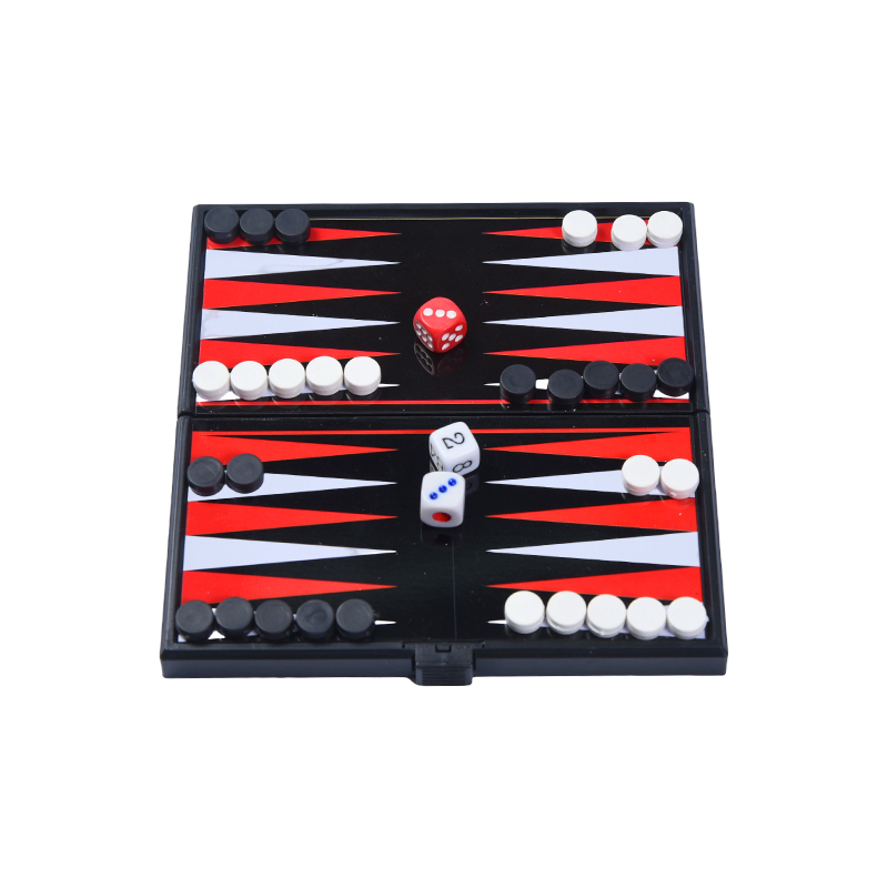 Tragbares magnetisches doppelseitiges Backgammon-Spielset