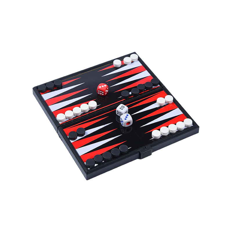 Tragbares magnetisches doppelseitiges Backgammon-Spielset