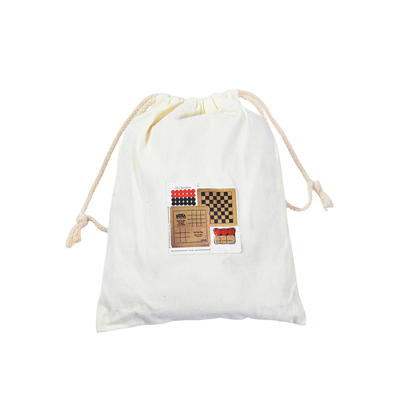 Tragbares und praktisches Set Klassisches Dame-Spiel mit Kordelzugtasche