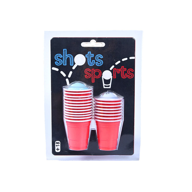 Shots Sports Plastic Cups - 18-teiliges Set für Bierpong und Trinkspiele