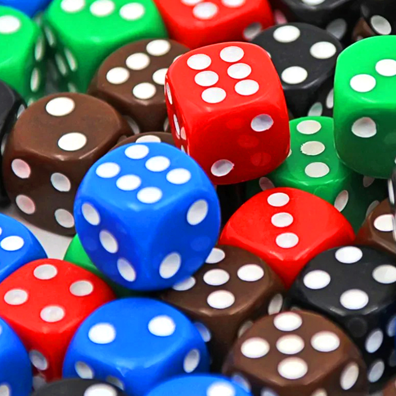 100 Stück in 10 leuchtenden Farben, buntes Würfel-Set zum Sortieren