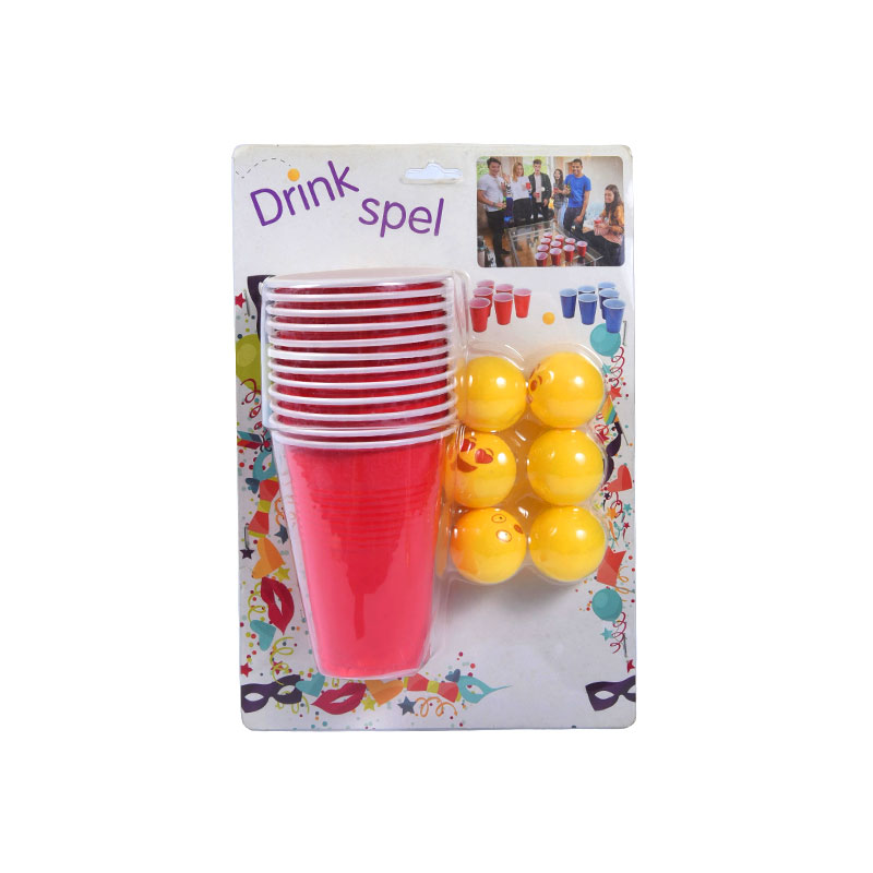 Partyspielset „Drink Spel“ – Enthält rote Tassen und gelbe Kugeln