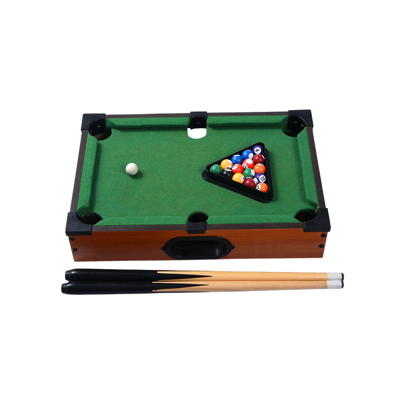 Mini-Desktop-Billardtisch – Kompaktes Billard-Set mit dreieckigem Gestell, Queues und Bällen