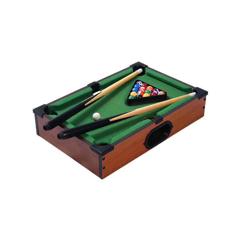 Mini-Desktop-Billardtisch – Kompaktes Billard-Set mit dreieckigem Gestell, Queues und Bällen