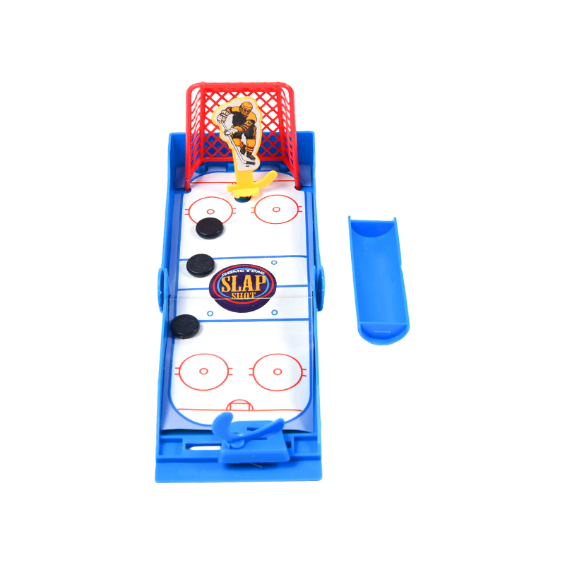 Kompaktes Desktop-Eishockey mit federbeladenem Launcher Slap Shot Mini-Hockeyspiel