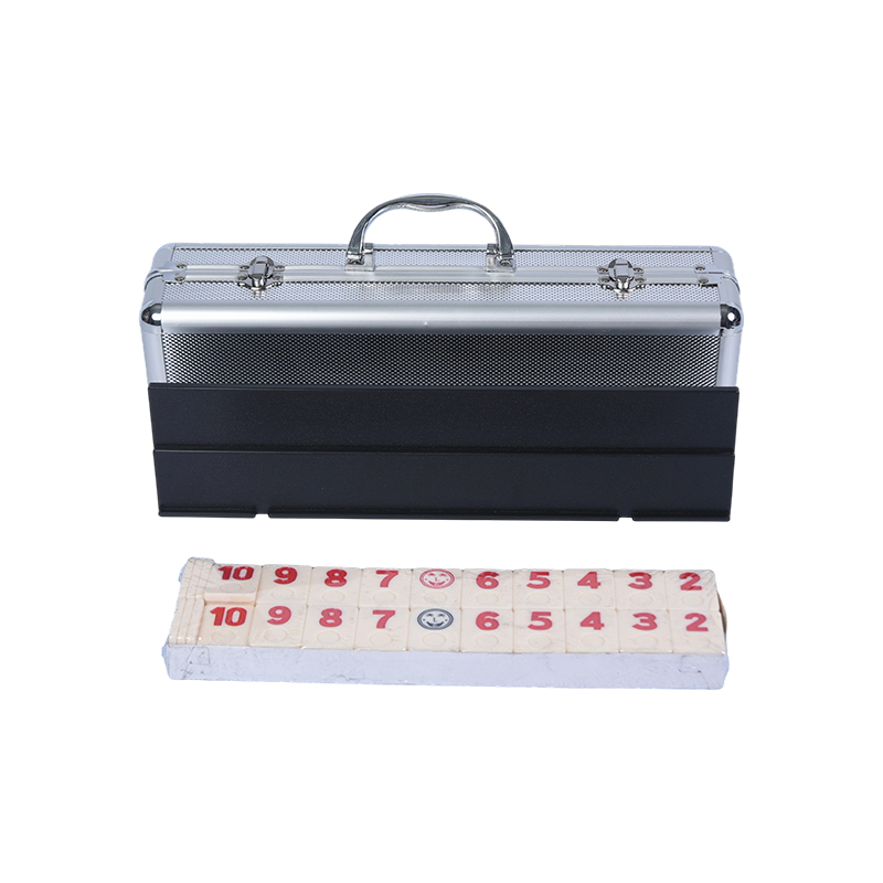 Metallisches Spielfliesenetui mit ausdrucksstarken Symbolen – Premium-Fliesenset mit Nummern